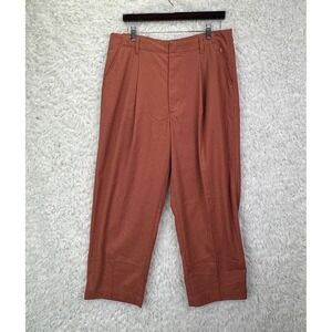 Standard Cloth Pleated Trousers 34 Rust Orange Relaxed Minimalist Gorpcore